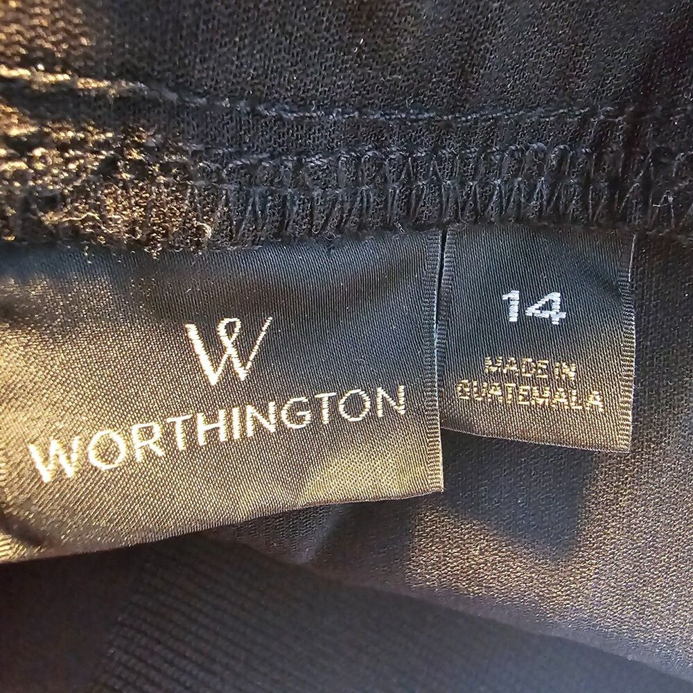 Worthington Black Stretch Ankle Pants Women’s 14 Office Career Pull On - Picture 4 of 11